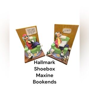 Hallmark Shoe Box Maxine Figurine Novelty Bookends.